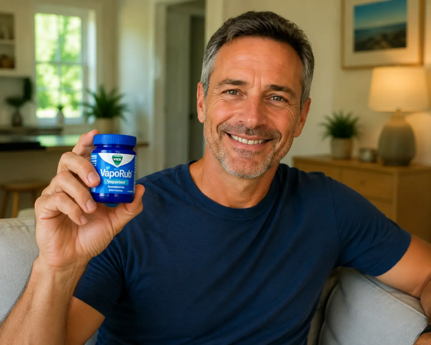Man holding product